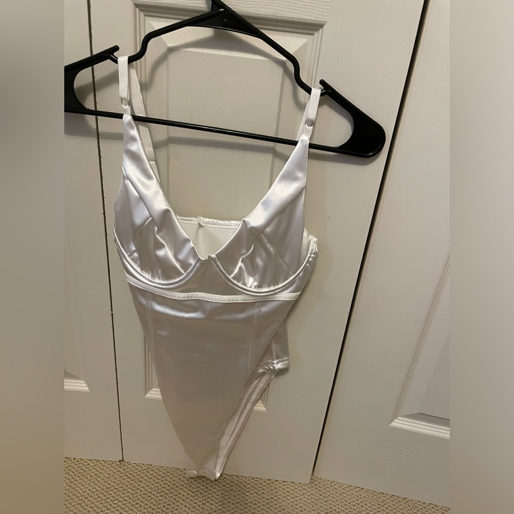 White Shiny Amazon Bodysuit